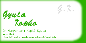 gyula kopko business card